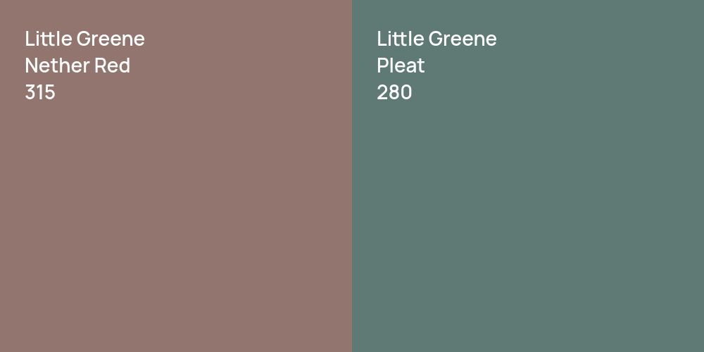 Little Greene Nether Red vs. Little Greene Pleat