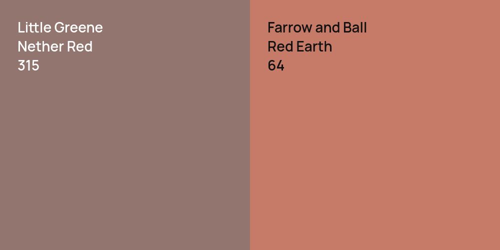 Little Greene Nether Red vs. Farrow and Ball Red Earth