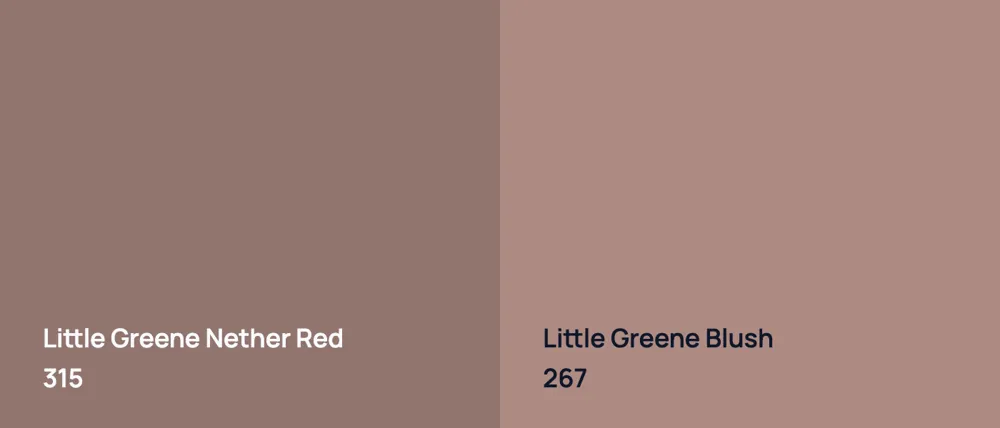 Little Greene Nether Red 315 vs Little Greene Blush 267