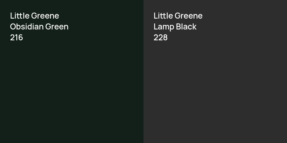 Little Greene Obsidian Green vs. Little Greene Lamp Black