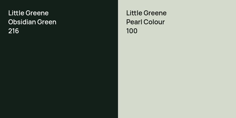 Little Greene Obsidian Green vs. Little Greene Pearl Colour