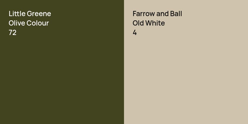 Little Greene Olive Colour vs. Farrow and Ball Old White