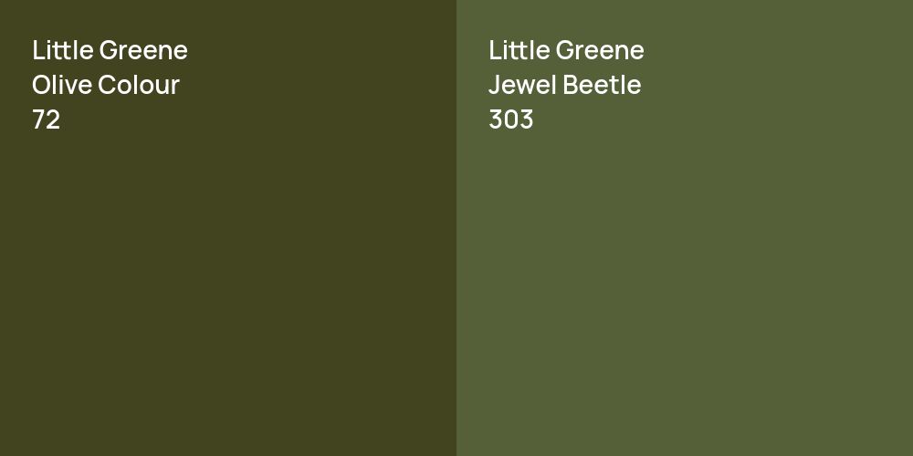 Little Greene Olive Colour vs. Little Greene Jewel Beetle