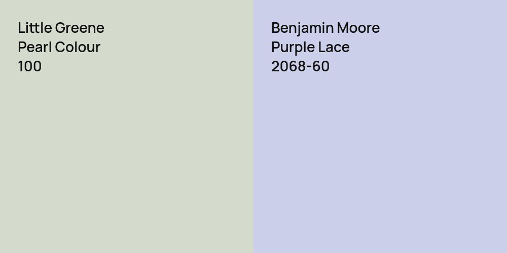 Little Greene Pearl Colour vs. Benjamin Moore Purple Lace