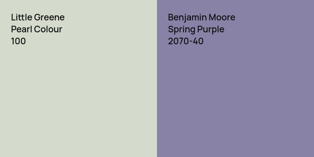 Little Greene Pearl Colour vs. Benjamin Moore Spring Purple