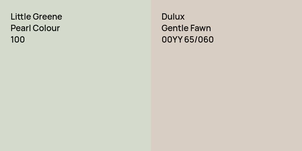 Little Greene Pearl Colour vs. Dulux Gentle Fawn