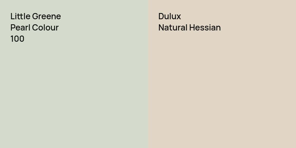 Little Greene Pearl Colour vs. Dulux Natural Hessian