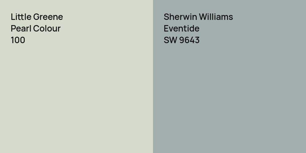 Little Greene Pearl Colour vs. Sherwin Williams Eventide