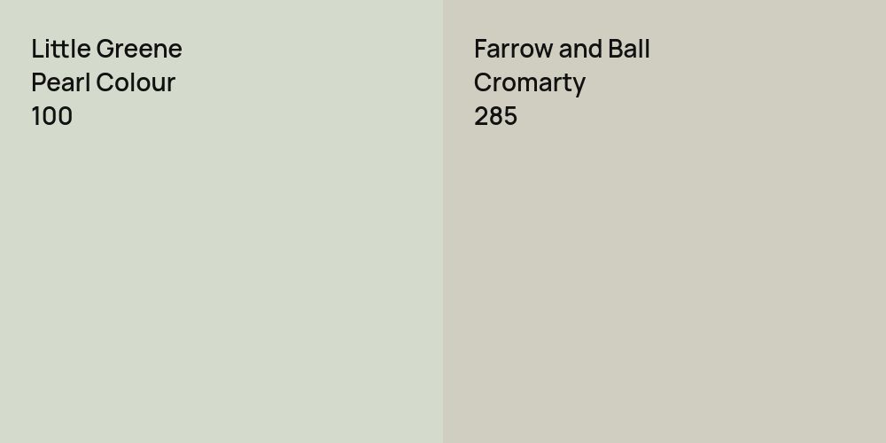 Little Greene Pearl Colour vs. Farrow and Ball Cromarty