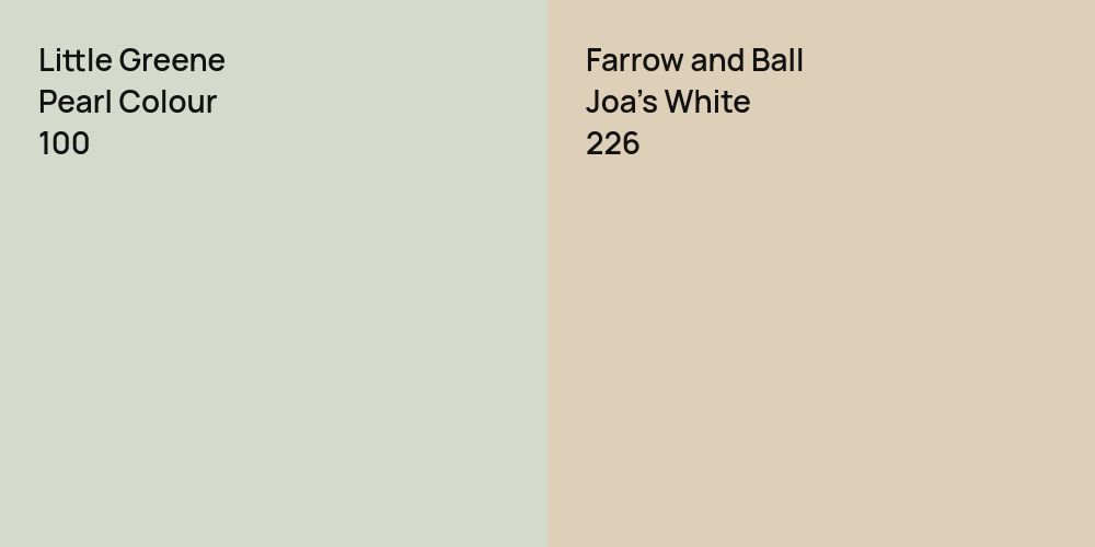 Little Greene Pearl Colour vs. Farrow and Ball Joa's White