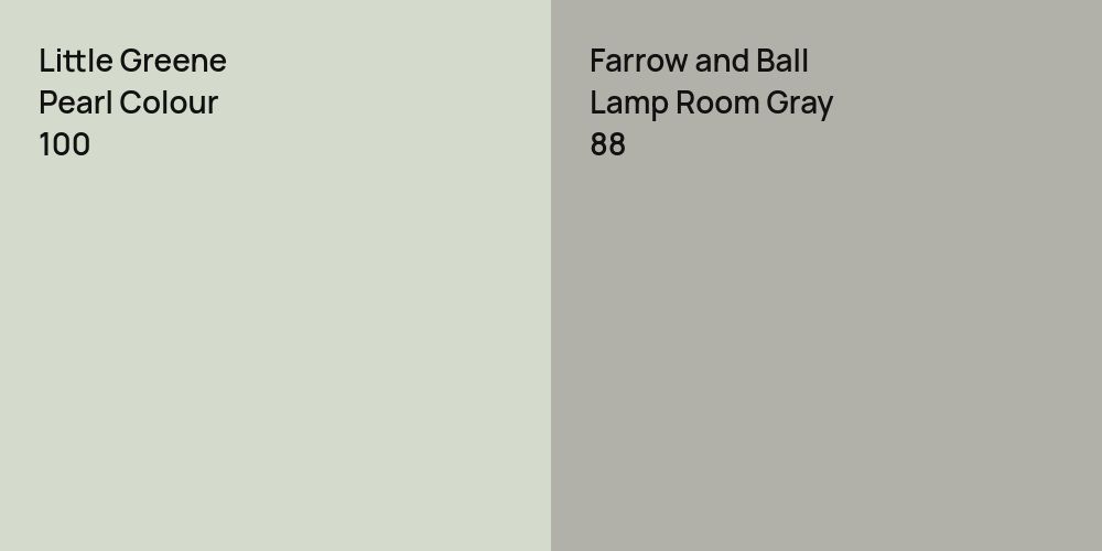 Little Greene Pearl Colour vs. Farrow and Ball Lamp Room Gray