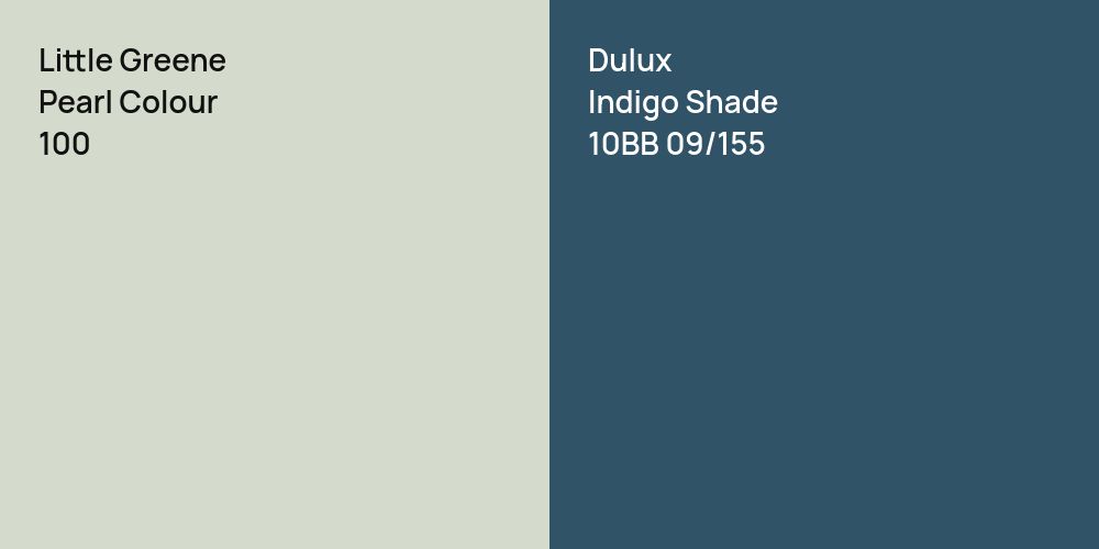 Little Greene Pearl Colour vs. Dulux Indigo Shade