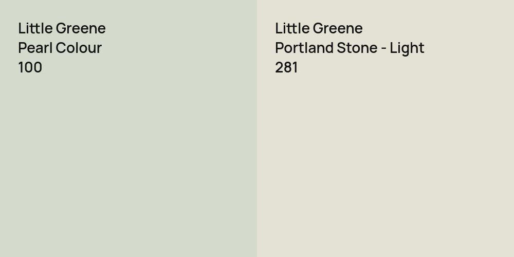 Little Greene Pearl Colour vs. Little Greene Portland Stone - Light