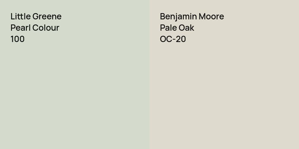 Little Greene Pearl Colour vs. Benjamin Moore Pale Oak