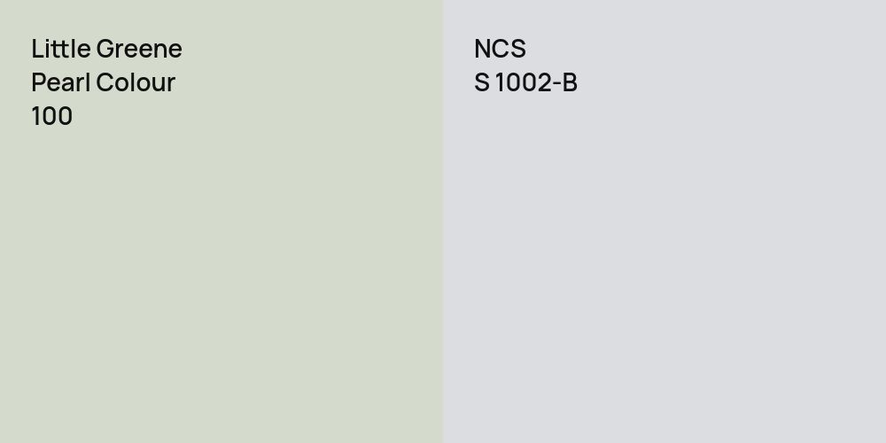 Little Greene Pearl Colour vs. NCS S 1002-B