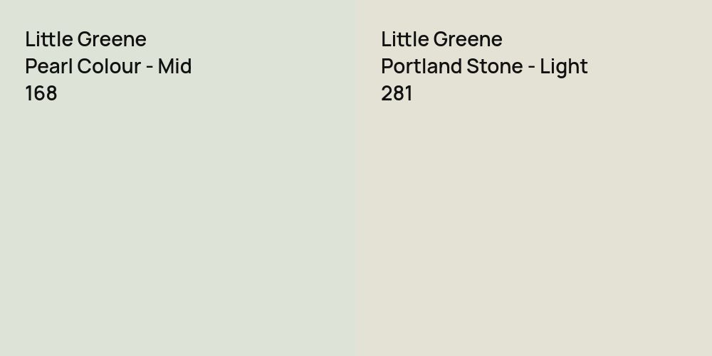 Little Greene Pearl Colour - Mid vs. Little Greene Portland Stone - Light