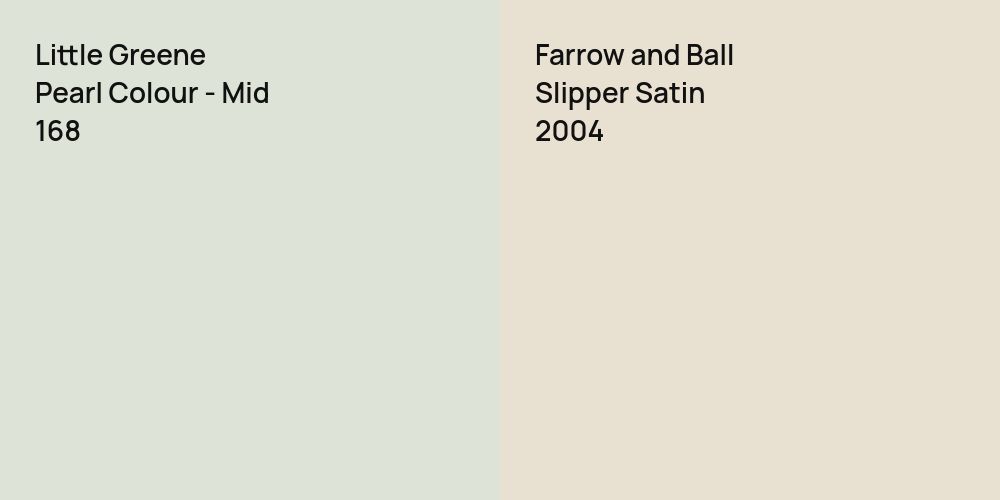 Little Greene Pearl Colour - Mid vs. Farrow and Ball Slipper Satin