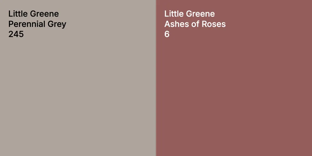 Little Greene Perennial Grey vs. Little Greene Ashes of Roses