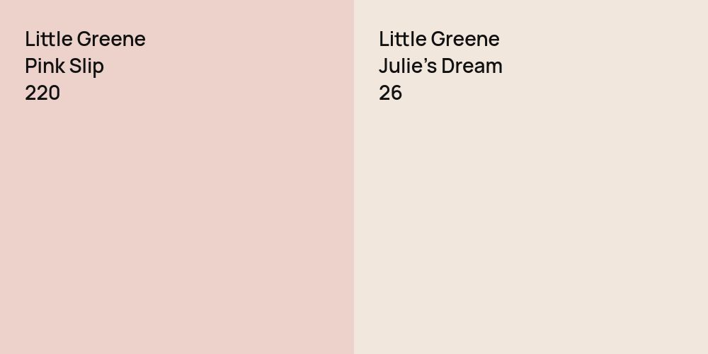 Little Greene Pink Slip vs. Little Greene Julie's Dream