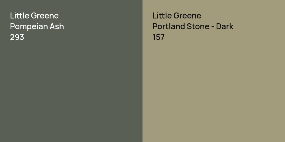 Little Greene Pompeian Ash vs. Little Greene Portland Stone - Dark