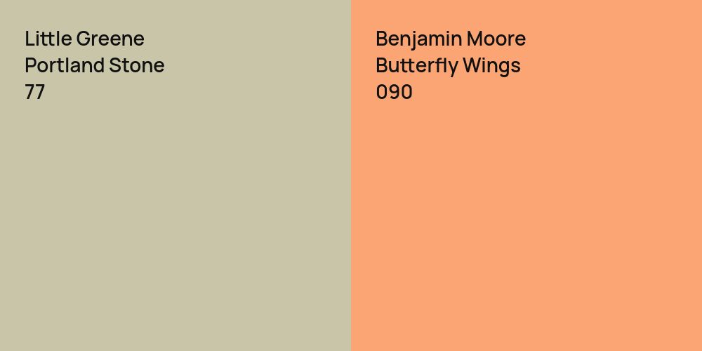 Little Greene Portland Stone vs. Benjamin Moore Butterfly Wings