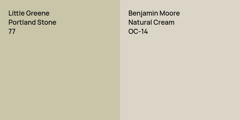 Little Greene Portland Stone vs. Benjamin Moore Natural Cream