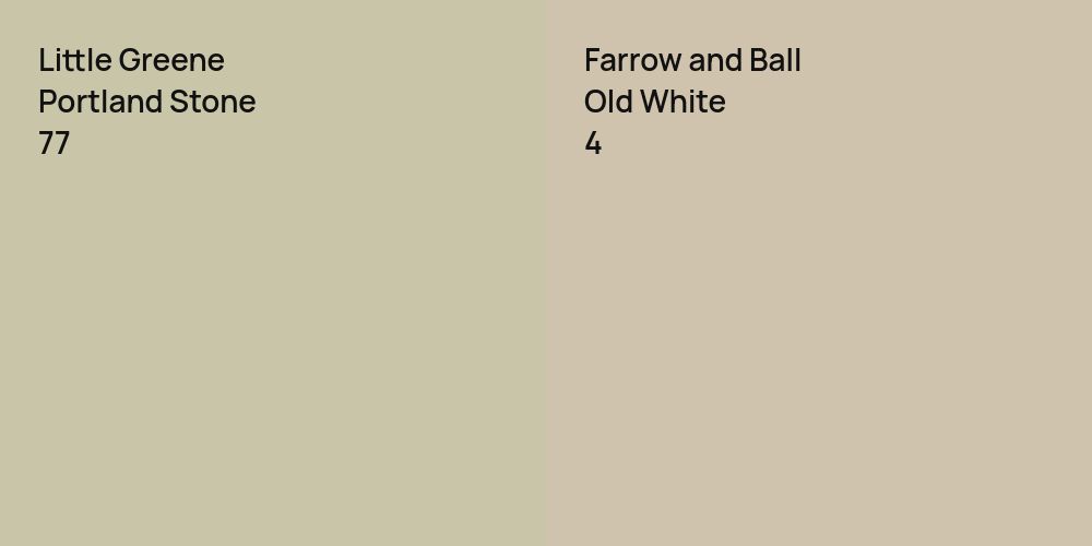 Little Greene Portland Stone vs. Farrow and Ball Old White