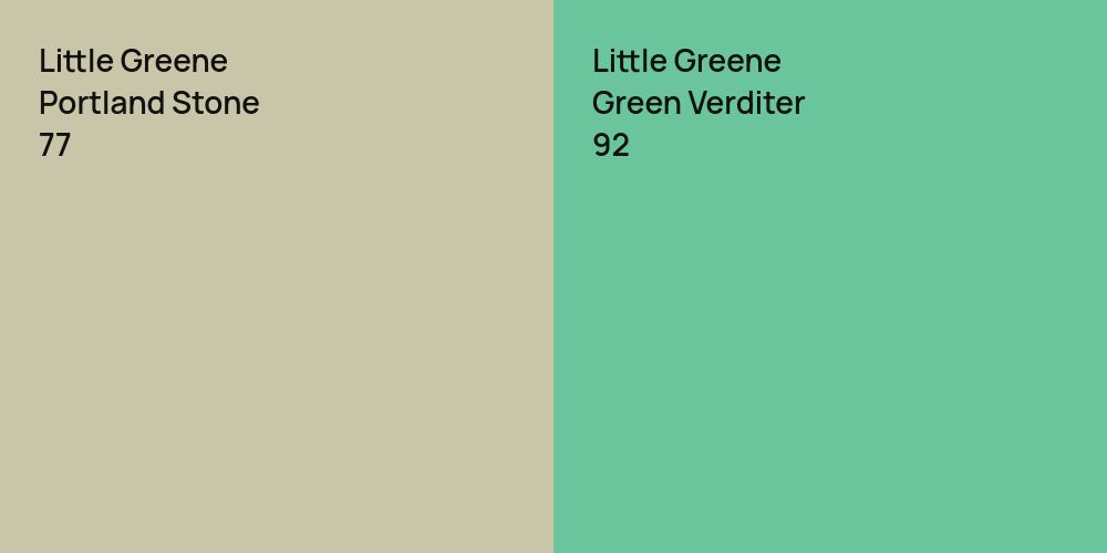 Little Greene Portland Stone vs. Little Greene Green Verditer