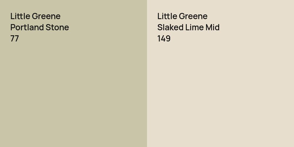 Little Greene Portland Stone vs. Little Greene Slaked Lime Mid