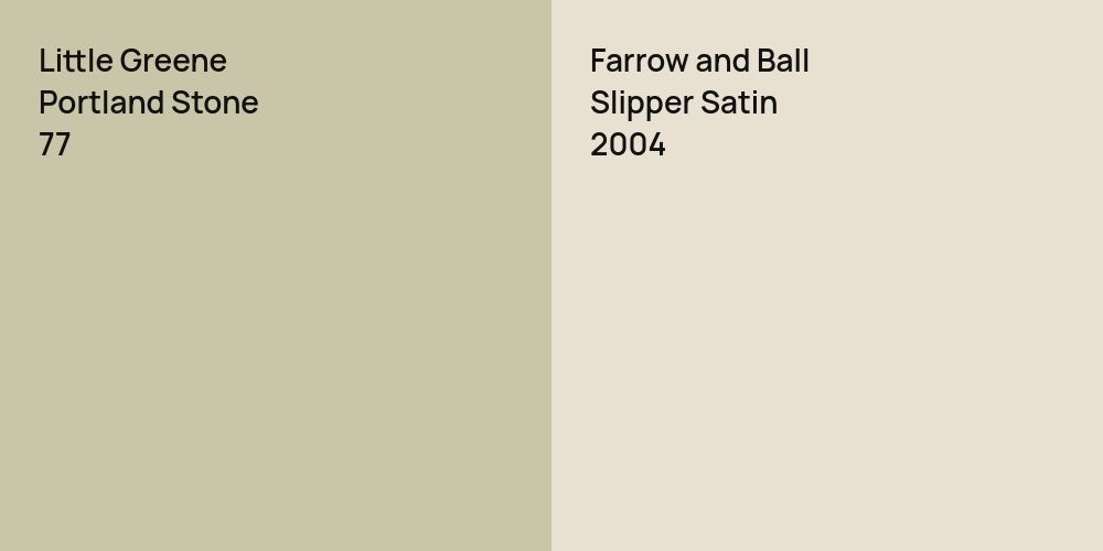 Little Greene Portland Stone vs. Farrow and Ball Slipper Satin