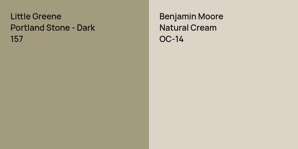 Little Greene Portland Stone - Dark vs. Benjamin Moore Natural Cream