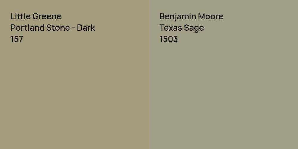 Little Greene Portland Stone - Dark vs. Benjamin Moore Texas Sage