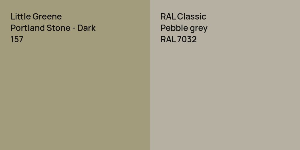 Little Greene Portland Stone - Dark vs. RAL Classic  Pebble grey