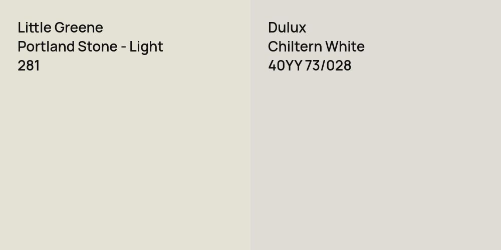 Little Greene Portland Stone - Light vs. Dulux Chiltern White