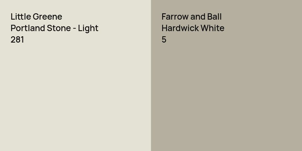 Little Greene Portland Stone - Light vs. Farrow and Ball Hardwick White