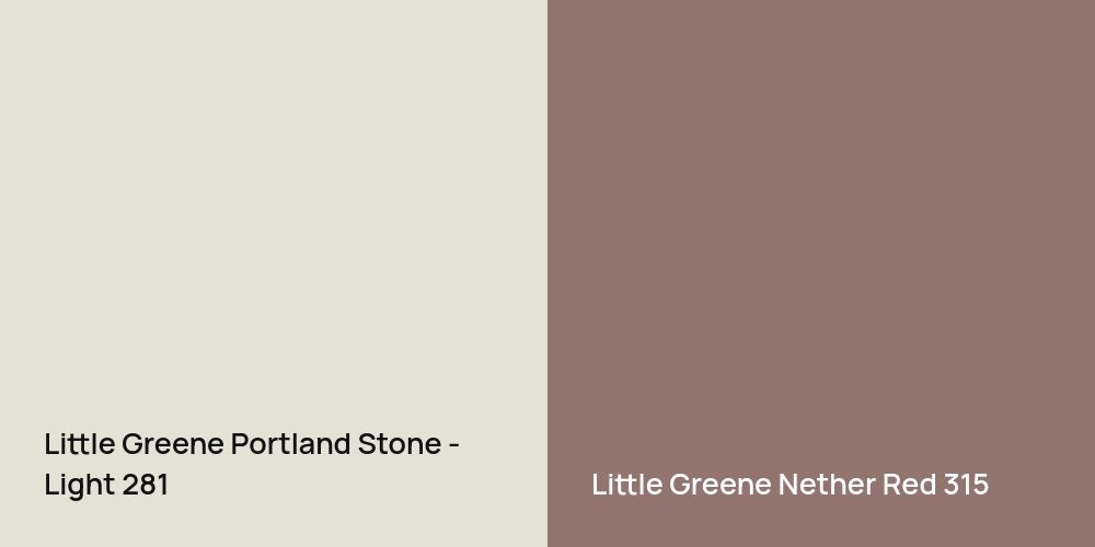 Little Greene Portland Stone - Light vs. Little Greene Nether Red