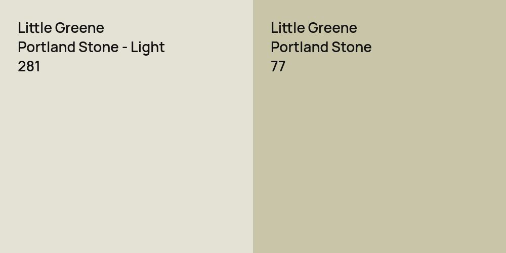 Little Greene Portland Stone - Light vs. Little Greene Portland Stone