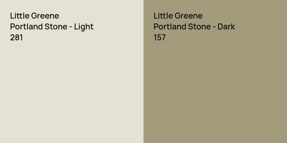 Little Greene Portland Stone - Light vs. Little Greene Portland Stone - Dark