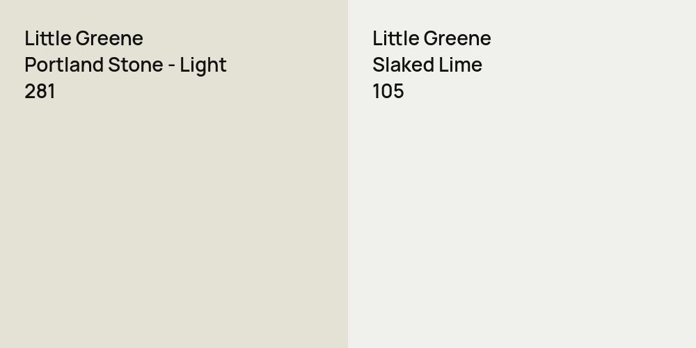 Little Greene Portland Stone - Light vs. Little Greene Slaked Lime