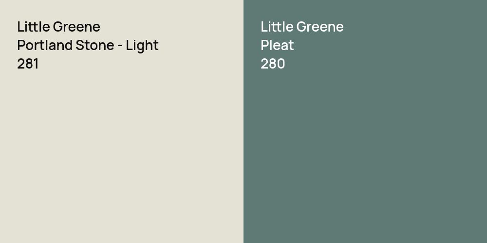 Little Greene Portland Stone - Light vs. Little Greene Pleat