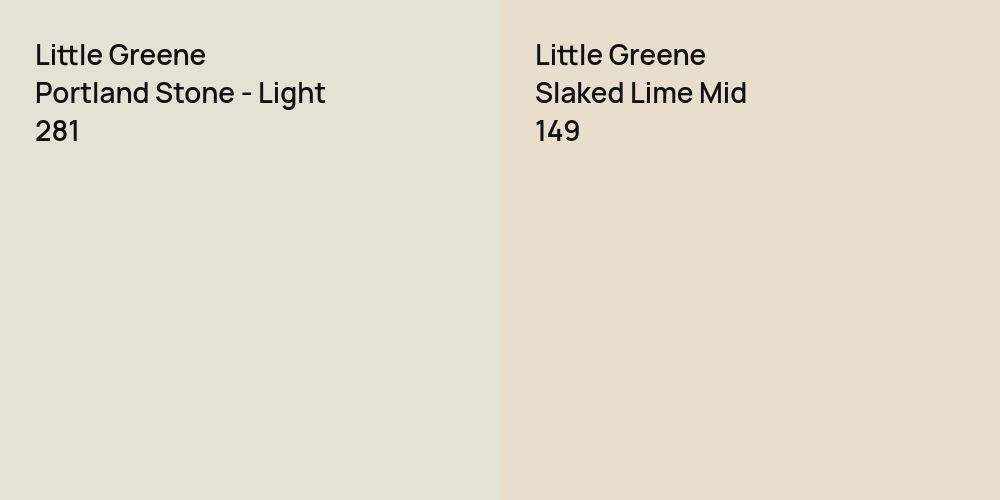 Little Greene Portland Stone - Light vs. Little Greene Slaked Lime Mid