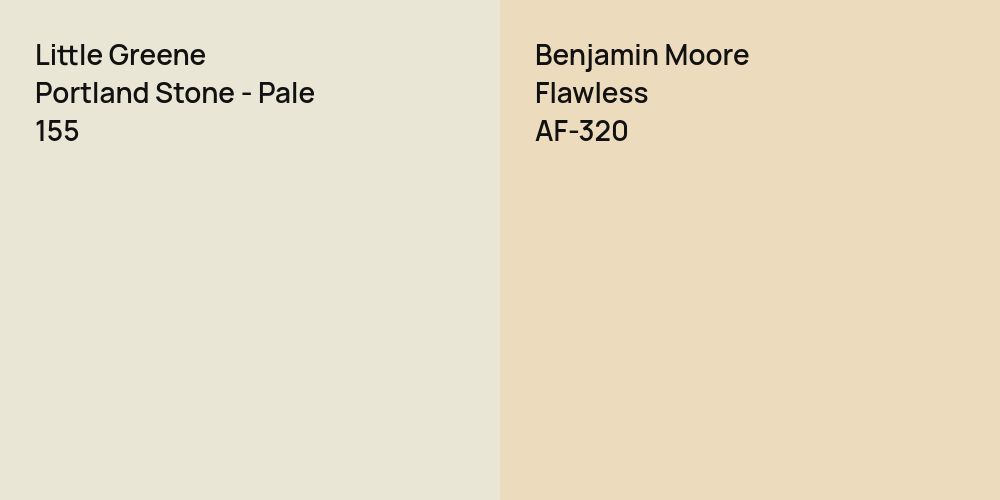 Little Greene Portland Stone - Pale vs. Benjamin Moore Flawless