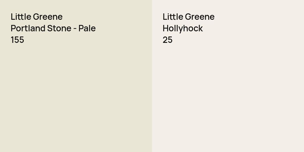 Little Greene Portland Stone - Pale vs. Little Greene Hollyhock