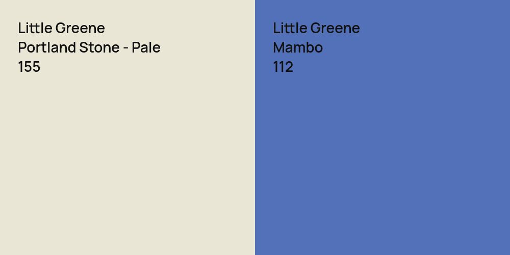 Little Greene Portland Stone - Pale vs. Little Greene Mambo