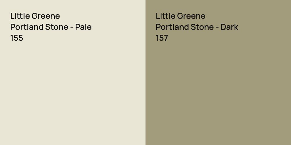 Little Greene Portland Stone - Pale vs. Little Greene Portland Stone - Dark