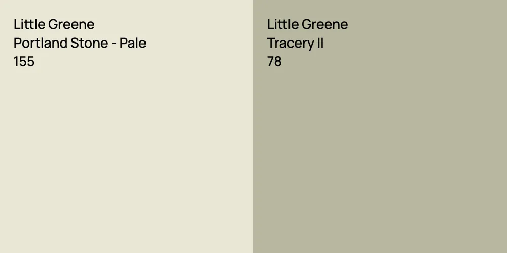 Little Greene Portland Stone - Pale vs. Little Greene Tracery II