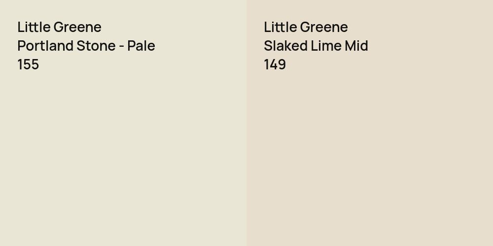 Little Greene Portland Stone - Pale vs. Little Greene Slaked Lime Mid