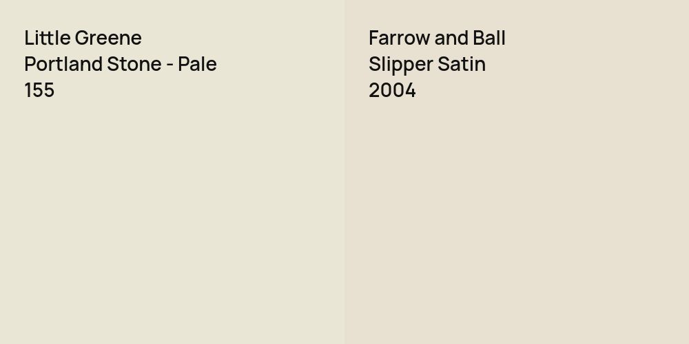 Little Greene Portland Stone - Pale vs. Farrow and Ball Slipper Satin