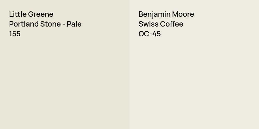 Little Greene Portland Stone - Pale vs. Benjamin Moore Swiss Coffee