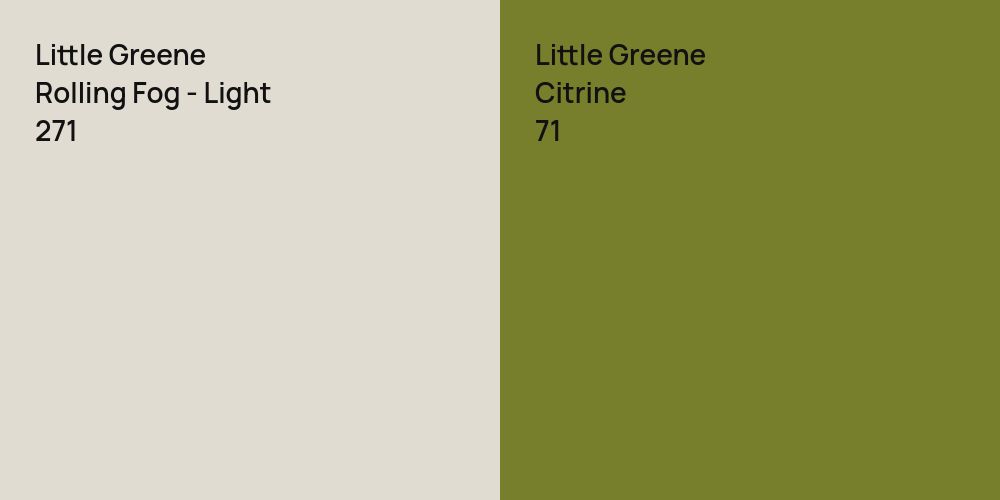 Little Greene Rolling Fog - Light vs. Little Greene Citrine